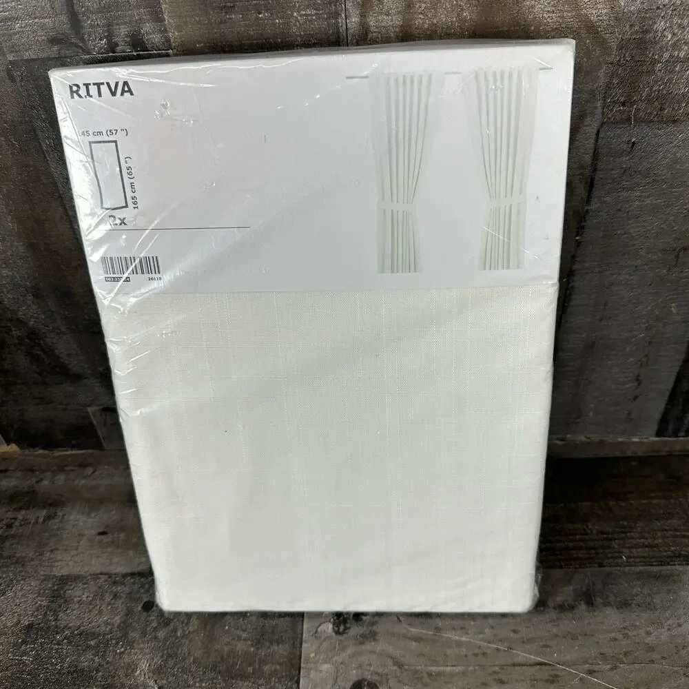 IKEA RITVA WHITE‎ PAIR CURTAINS [2 PANELS] 57